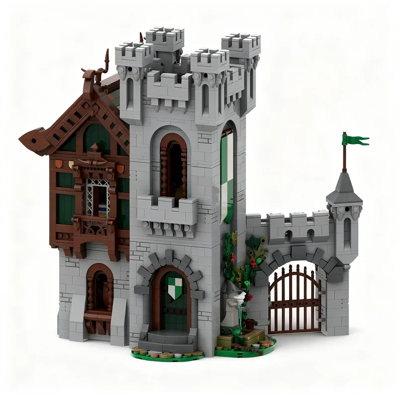 4000 قطعة من مكعبات البناء لنموذج قلعة هايلاند، لعبة إبداعية للهواة، هدايا عيد الميلاد التعليمية