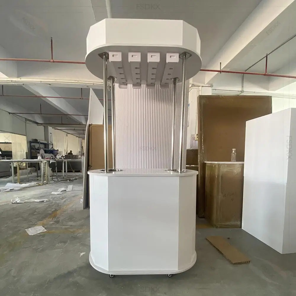 

FSDKX Wedding Display Cotton Candy Bar Cart Mini Acrylic Ice Cream Candy Food Carts for Sale