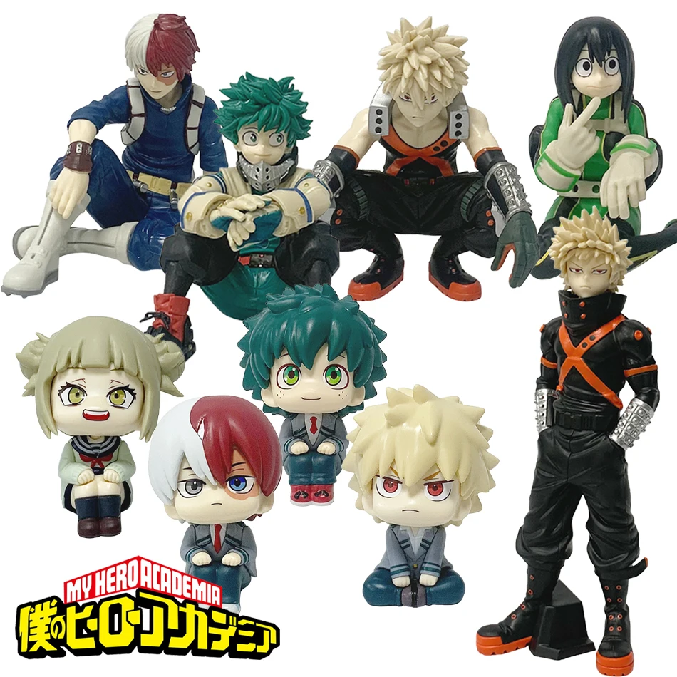 

New Anime My Hero Academia Midoriya Izuku Bakugou Katsuki Ochaco Uraraka Anime Figure Toys for Kids Christmas Gift
