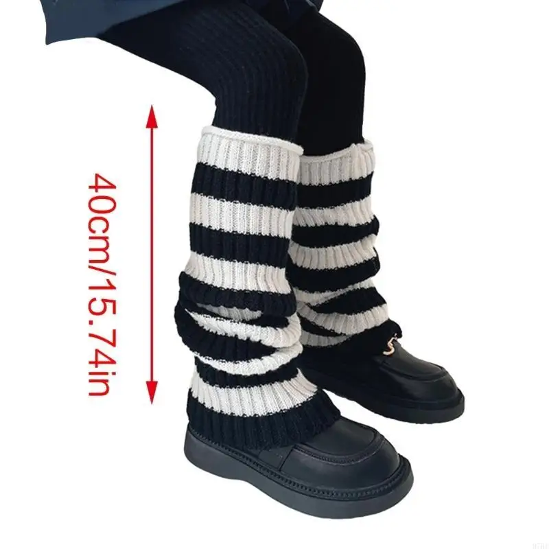 Image 7: Jambières tricotées 97BE, chaussettes tendance longueur moyenne, bas longs chauds à mode