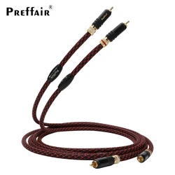 New Pair Hifi audio 5N OFC RCA Audio interconnct cable hi-end RCA to RCA extension cable with gold plated RCA connector plug