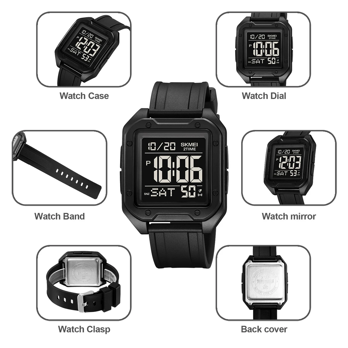 Skmei Military Stopwatch Wristwatch For Men Waterproof Alarm Clock Back Light Outdoor Digital Sport Student Watches Reloj Hombre