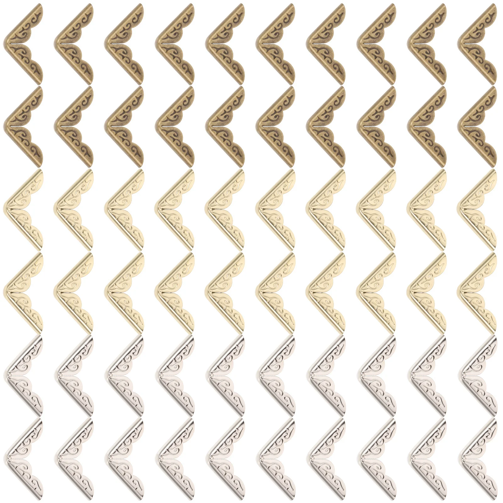 60 قطعة زوايا الكتاب المعدنية المضادة للتصادم حماة الزوايا لألبومات أجهزة الكمبيوتر المحمولة وصناديق خشبية حامي ركن الكتاب #2