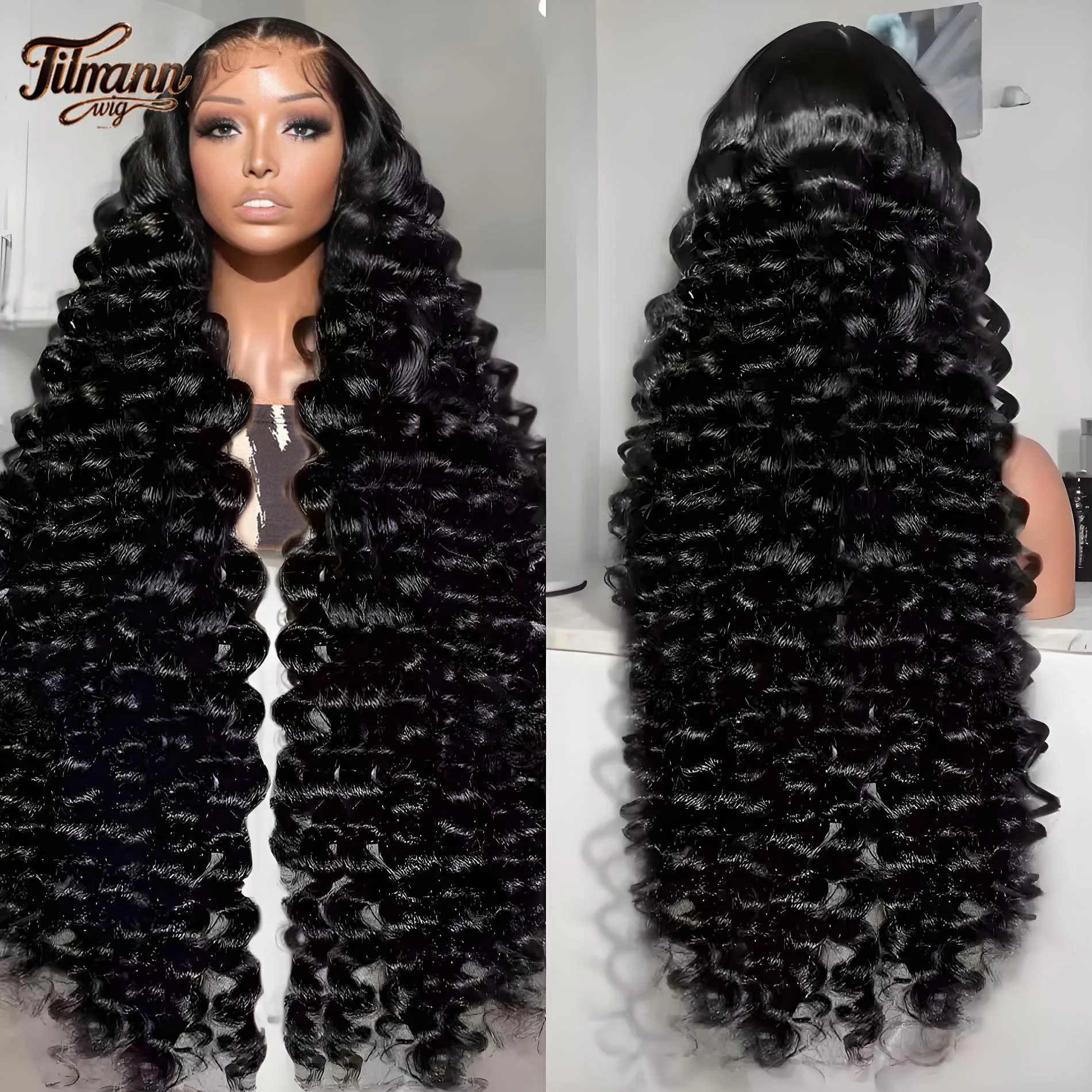 30 40 inch 250 Density Loose Deep Wave HD 13x6 Lace Frontal Human Hair Wigs 100% Brazilian Curly 13x4 Lace Front Wig Ready to Go