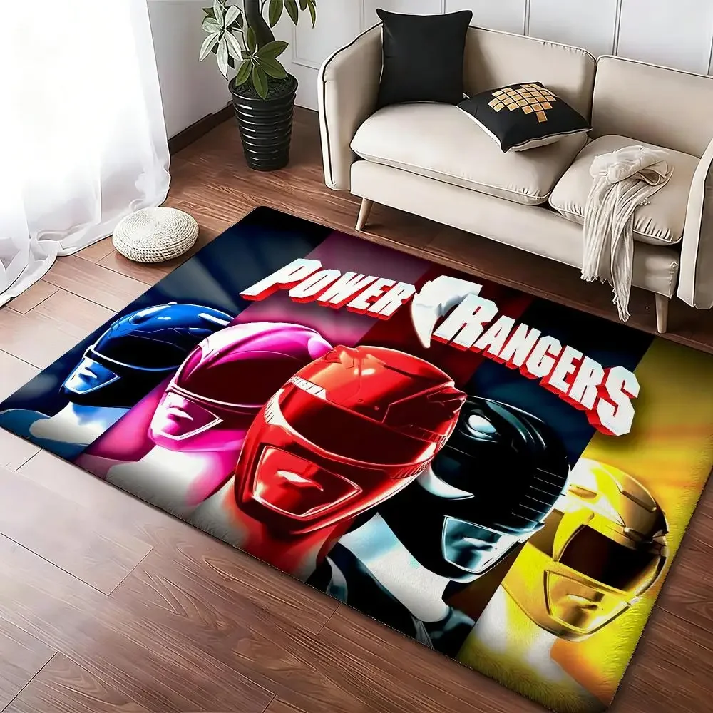 TV M-Mighty M-MorphinS Power Rangers Thickened Absorbent Non-Slip Floor Mat Bedroom Living Room Door Mat Flannel Rug