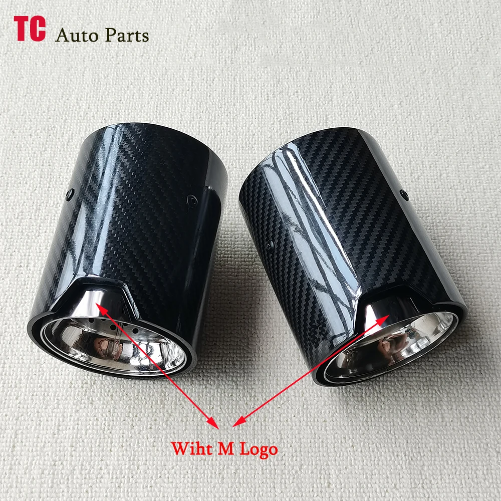 1Piece Carbon Fiber Muffler Tip For F87 M2 F80 M3 F82 F83 M4 F90 M5 M6 M135i M235i M335I M435I M Performance Silver Inner Pipe