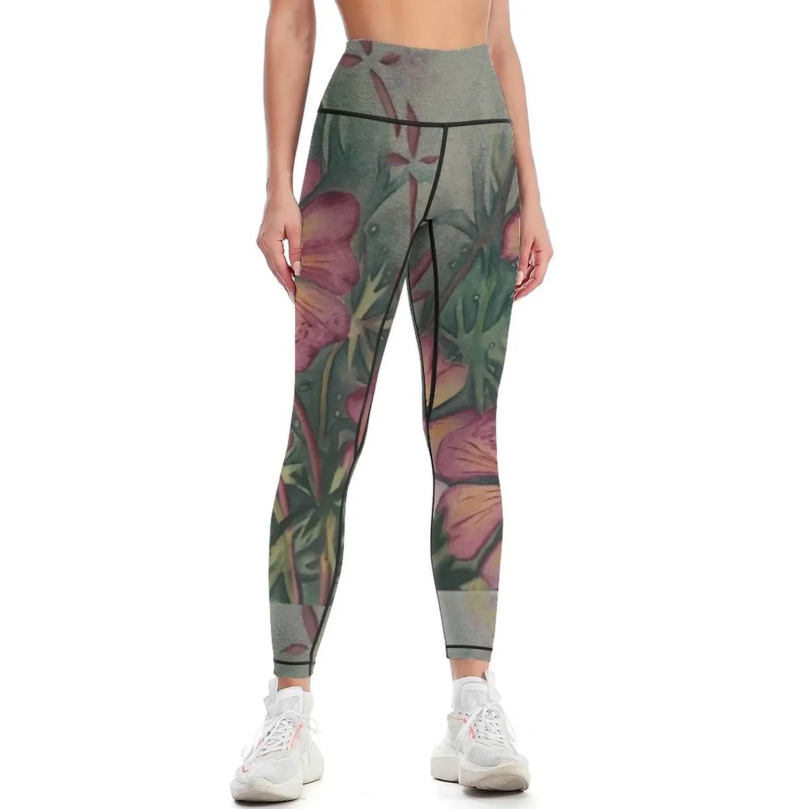 

Cranesbill Geranium Leggings Fitness's gym clothes Women's fitness Women's sportswear gym's sportswear Womens Leggings