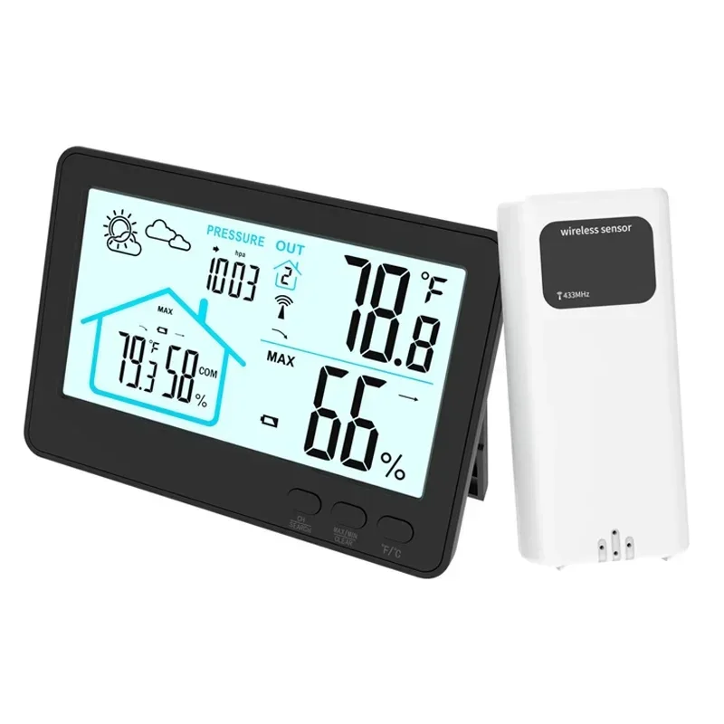 Multi-function Weather Station Alarm Clock Color Screen Wireless Indoor Outdoor Temperature Humidity Monitoring Weather Forecast
