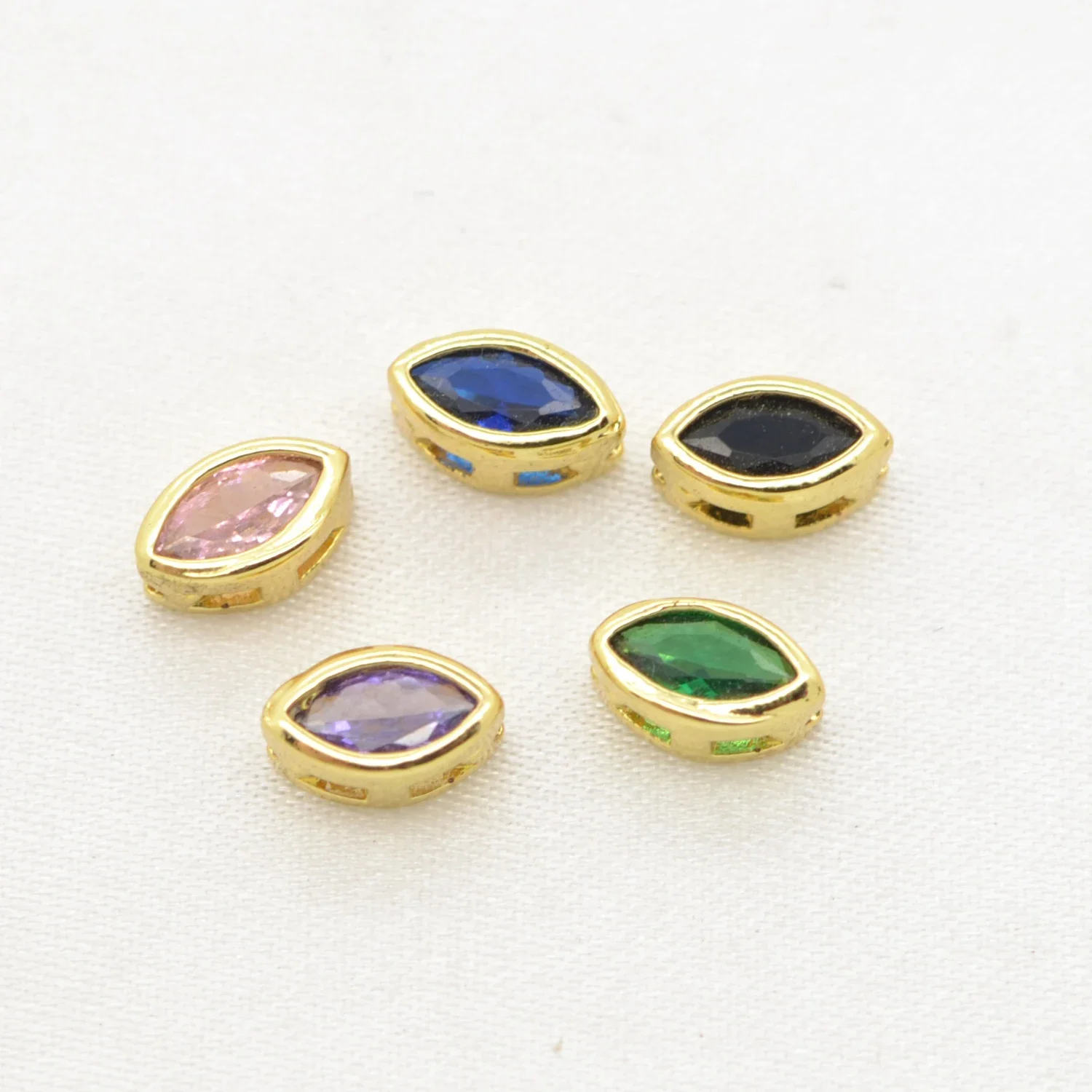 Mini perles d'espacement colorées pour la fabrication de bijoux faits à la main, cuivre, plaqué or, bracelet fin, matériel de kit exécutif, vente en gros, 4x7mm