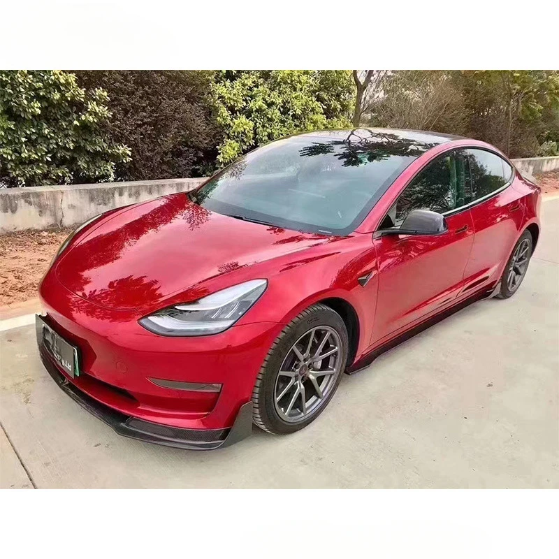 

Fengxuan For Tesla Model 3 V 2019-2021 Carbon Fiber Front Lip Front Spoiler Front Deflector