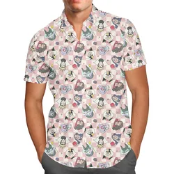 2024 Disney Pink Checkered Halloween Villain Halloween Hawaiian Men's Shirt