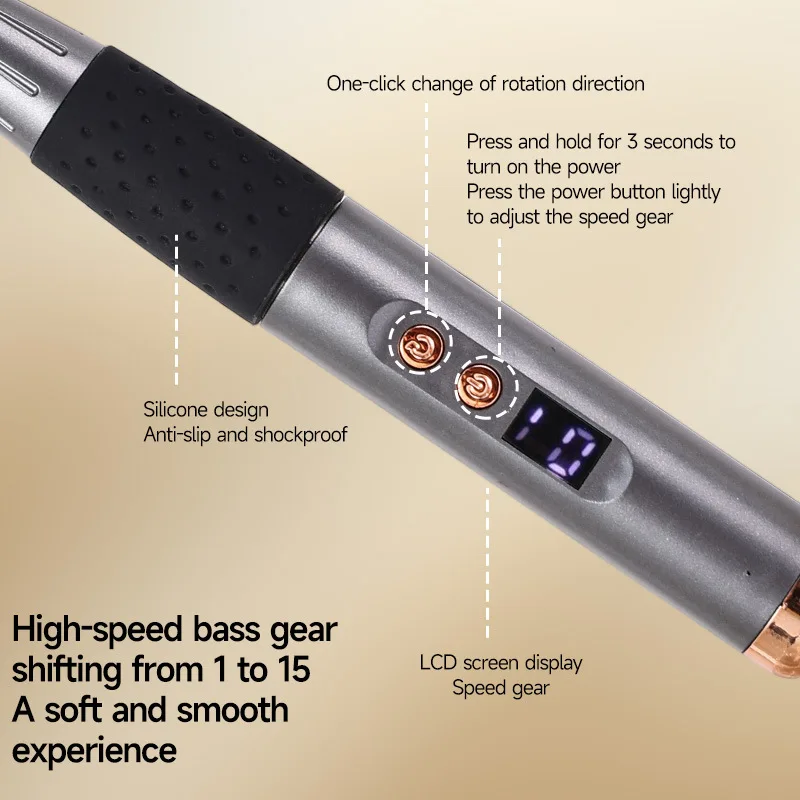 Professional Electric Nail Drill Polishing Machine Rechargeable Portable Nails File Set for Dead Skin Removal Manicure Pen