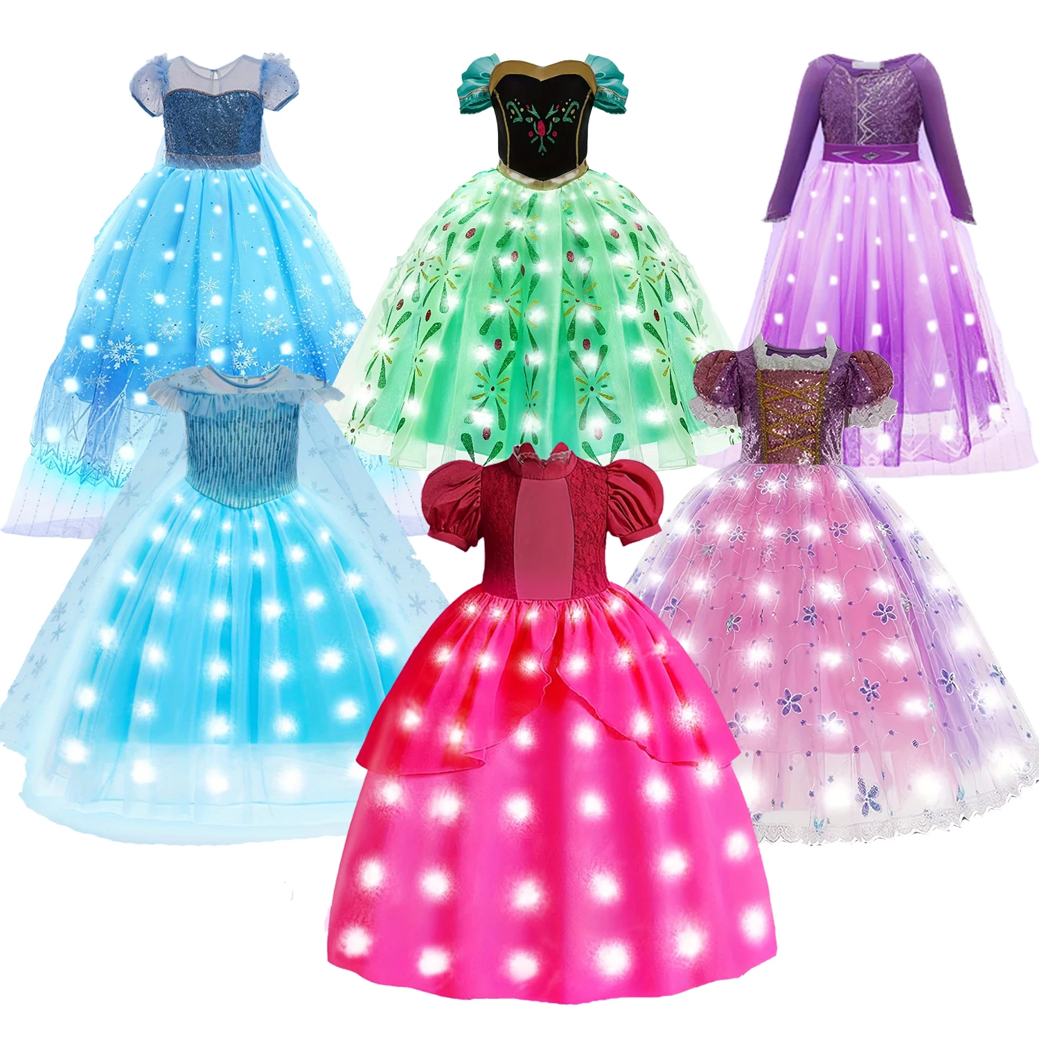 Girl's Luminous Dress  Suitable For Special Holiday Occasions  Christmas  Halloween Birthday Parties (Excluding Batteries)