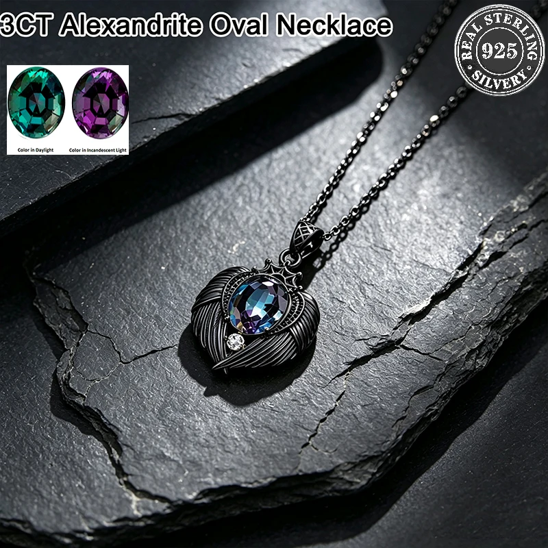 Best vintage Black Gold colour angel jewelry Hotsell 3CT Vintage Alexandrite colour Angel wings necklace Synthetic Sapphire
