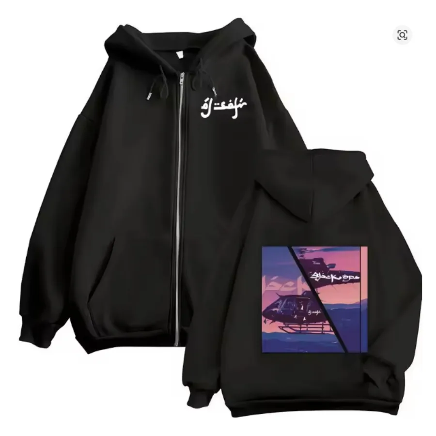 

Rapper Al Safir Tour Graphic Zipper Hooded Coats Men Women Hip Hop Vintage Trend Zip Up Sweatshirts Casual Hoodies