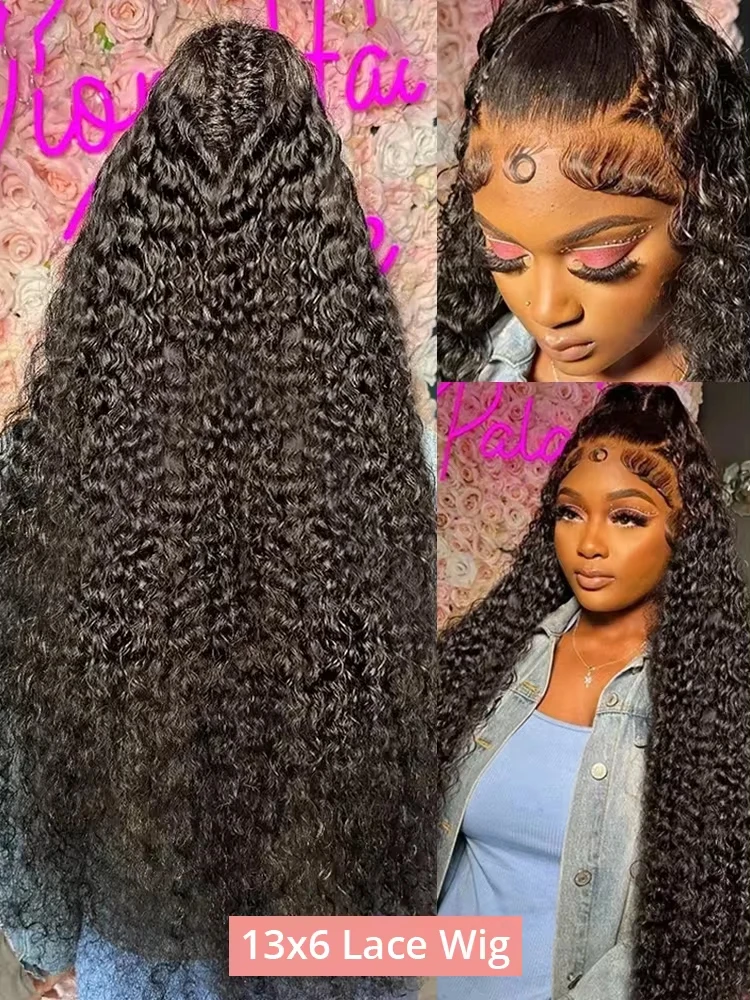 High 250% Density 40 50 Inch Deep Wave 13x6 Hd Lace Frontal Human Hair Wig Loose Water Wave Curly 13x4 Lace Front Wig Human Hair