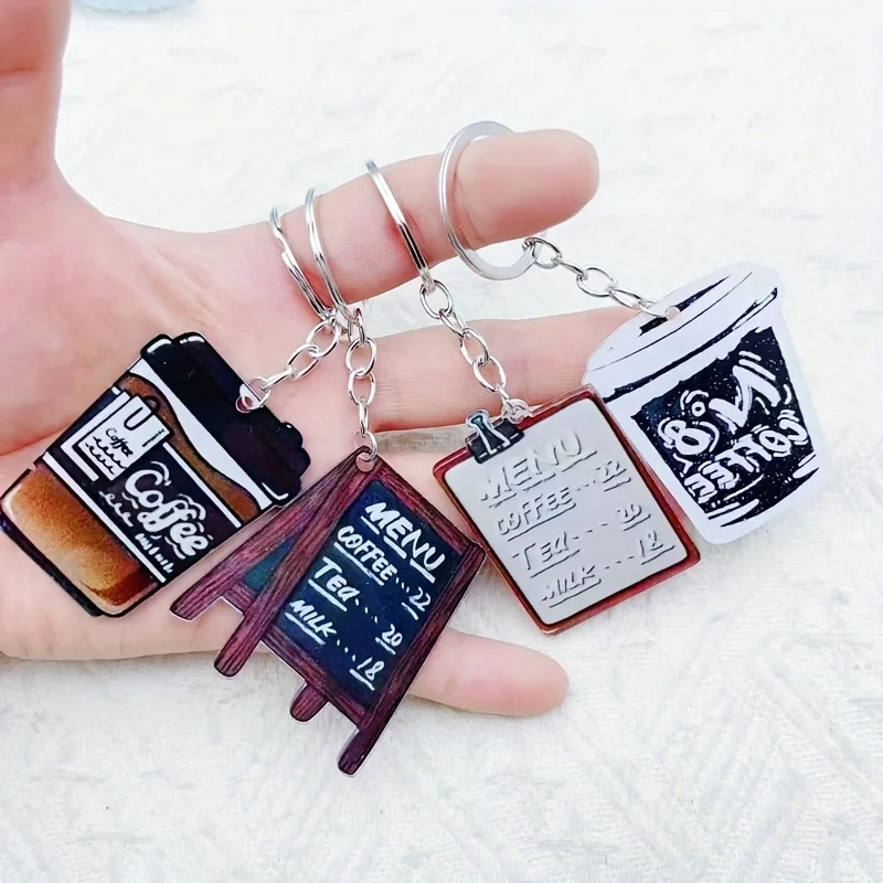 8pcs acrylic coffee cup keycha - đánh giá và giá Coffee & Tea Difabis