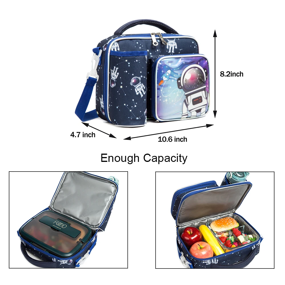 Lunch Box Universe Pattern Lunch Bags for Kids Boys Fashion Design Enough Capacity Multifunction Loncheras Lunchbox School Child