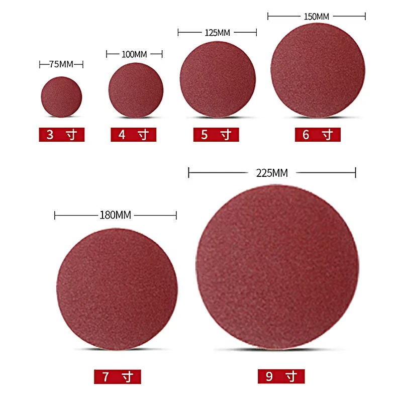 10Pcs 4/5/6Inch100/125/150mm Round Hook and Loop Sandpaper Woodworking Metal Grinding Disc Abrasive Polishing Tool For Polishing