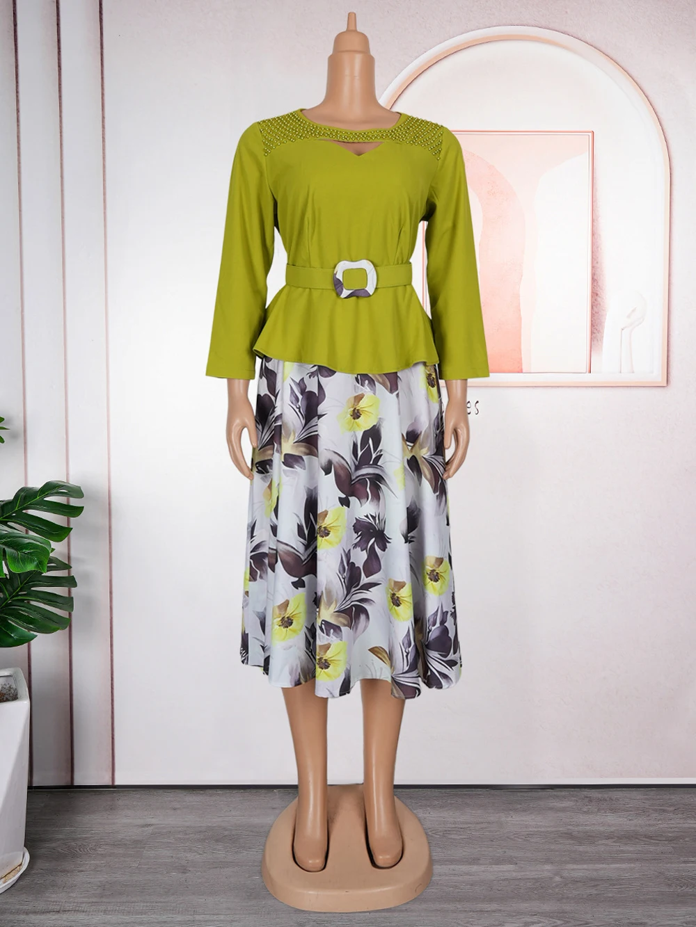 2025 Autumn Chiffon Dresses For Women Africa Clothing Elegant Office Lady Dress Party Prom Evening Gown Dashiki Print Maxi Robes