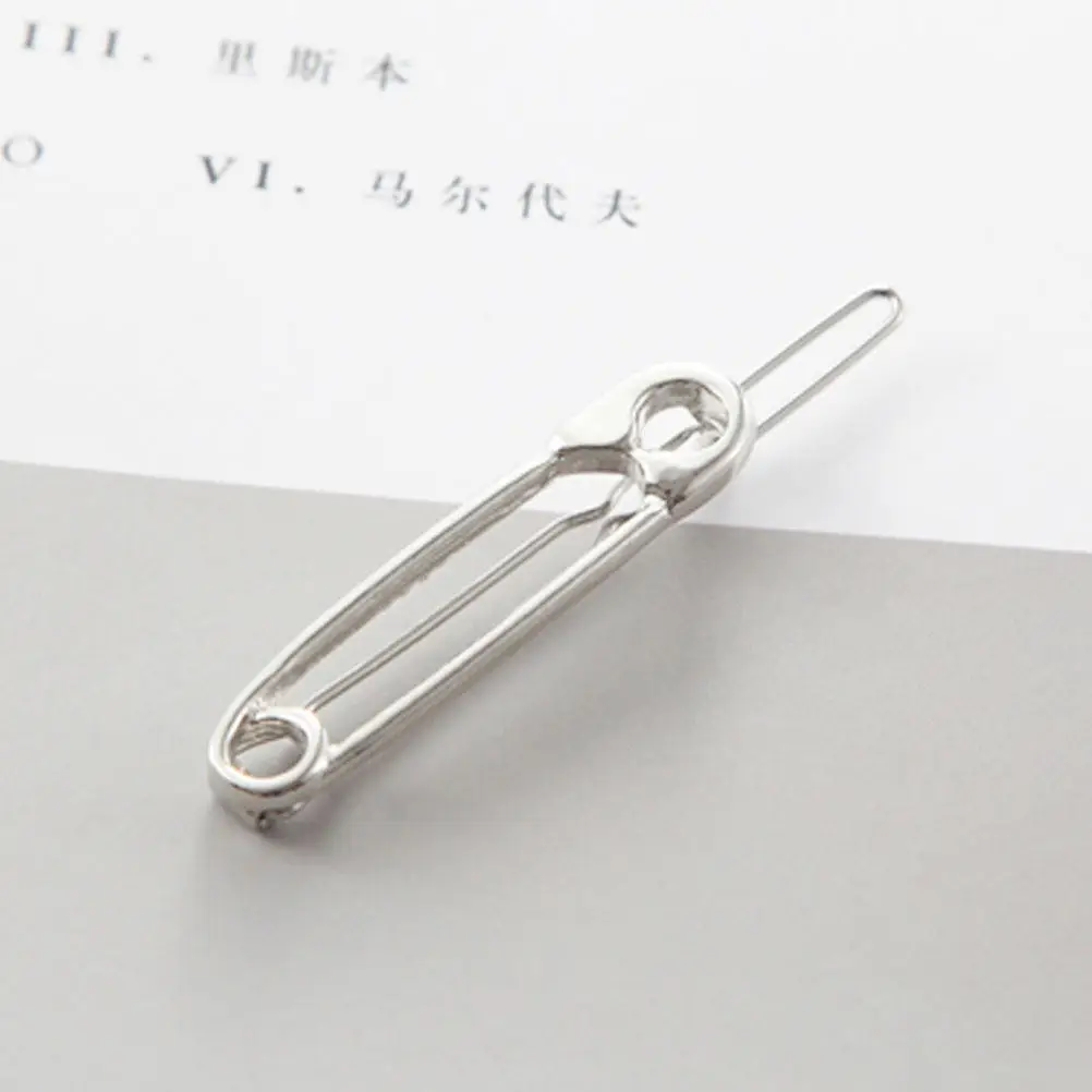 

12Pcs Safety Pin Hair Clips Electroplated Metal Barrettes Non-Slip Hair Accessories for Women Strong Grip Hairstyling Tools