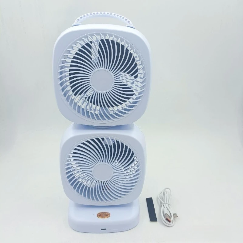 XHS‑02 Dual‑Head Desktop Air Circulator Wireless Rechargeable Table Fan Portable Cooling Fan for Home Outdoor Camping Use