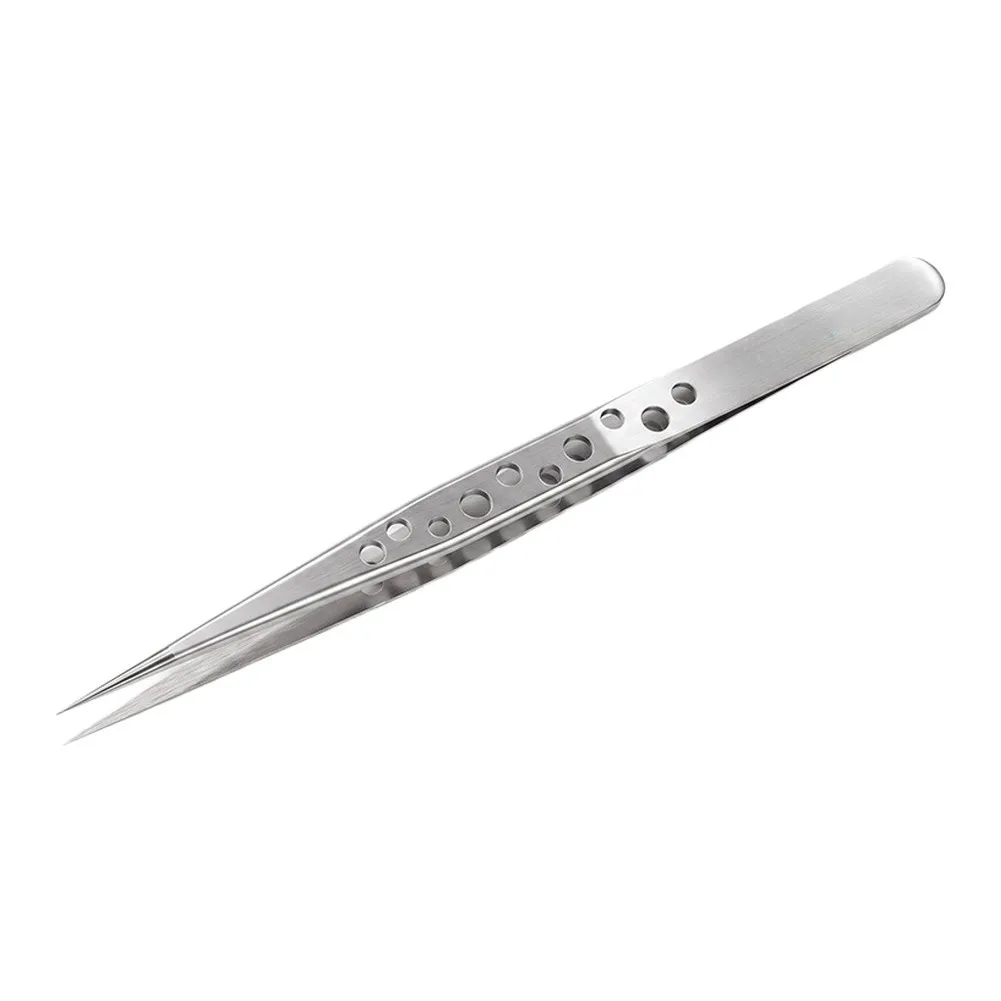 HMT-11 HMT-15 Stainless Steel Tweezers With Heat Dissipation Holes For Mobile Phone Repair Soldering Chip Resistor Handling Tool