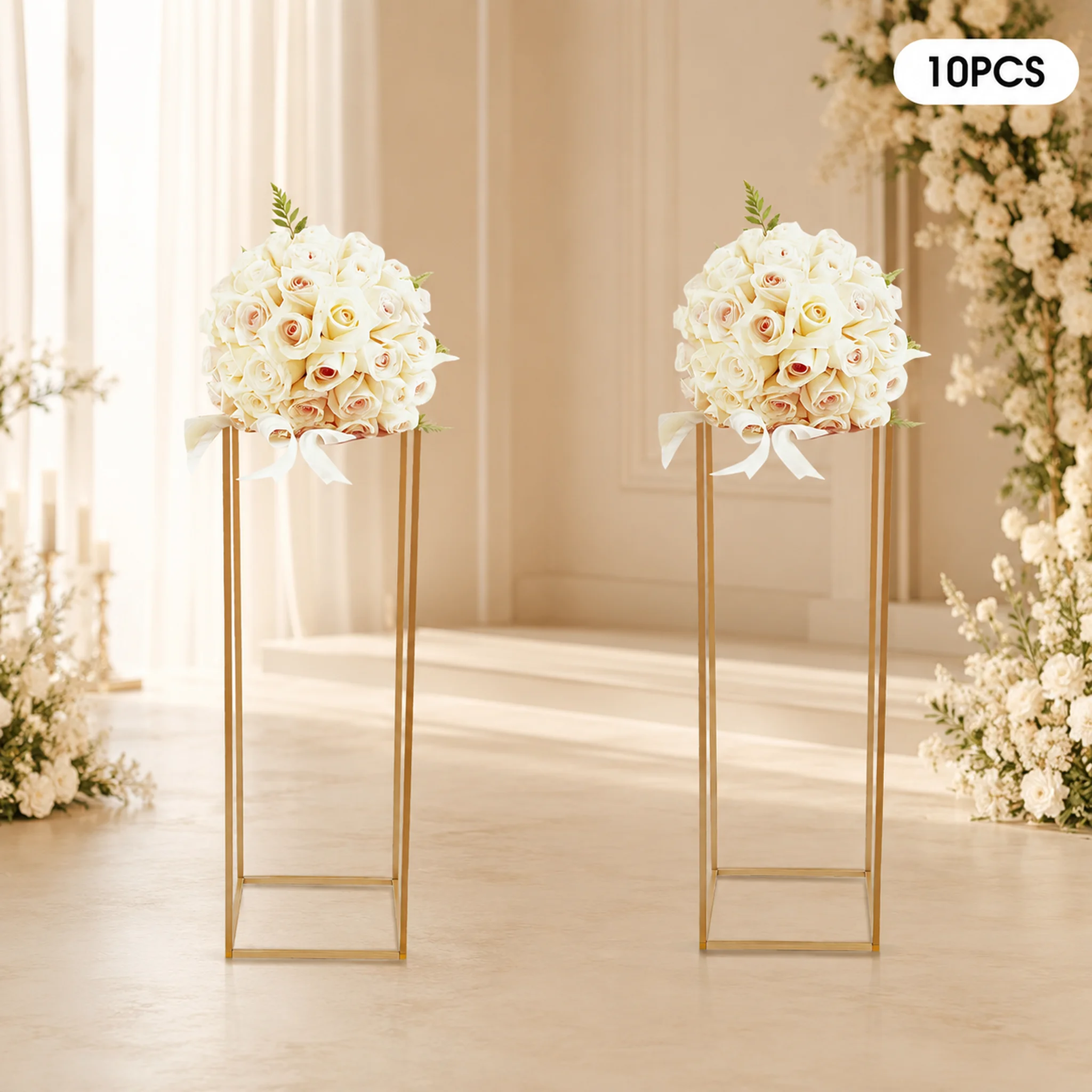 10-Piece 10-Piece 31.5 Inch Tall Flower Stands in Gold, Geometric Metal Vase Holders for Party, Wedding and Home Decor - Aliexpress Deal