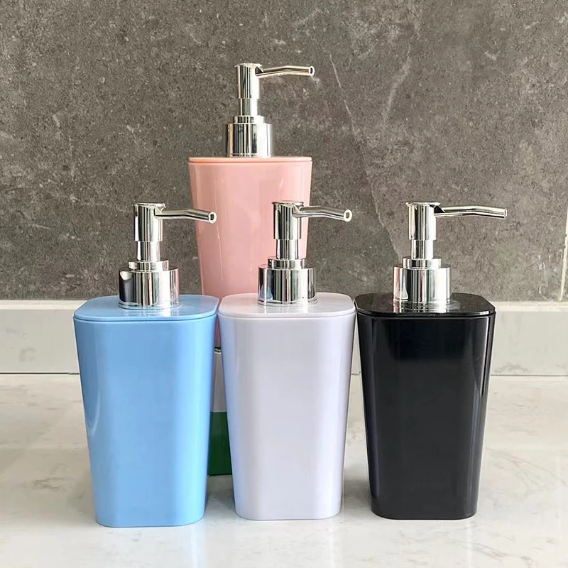 Solid Color 320ML Liquid Soap Dispenser Plastic Hand Sanitizer Shower Gel Shampoo Bottle Bathroom Accessories