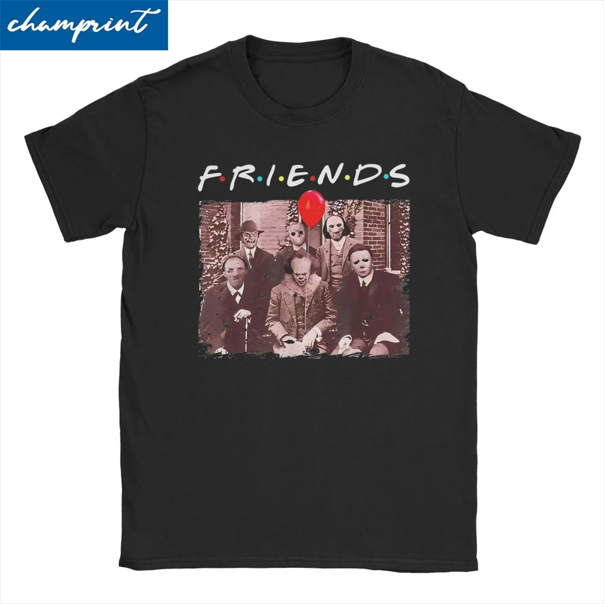 

Awesome Friends Halloween Stephen King T-Shirts Men Women Pure Cotton T Shirt Horror Movie Short Sleeve Tee Shirt Gift Clothing