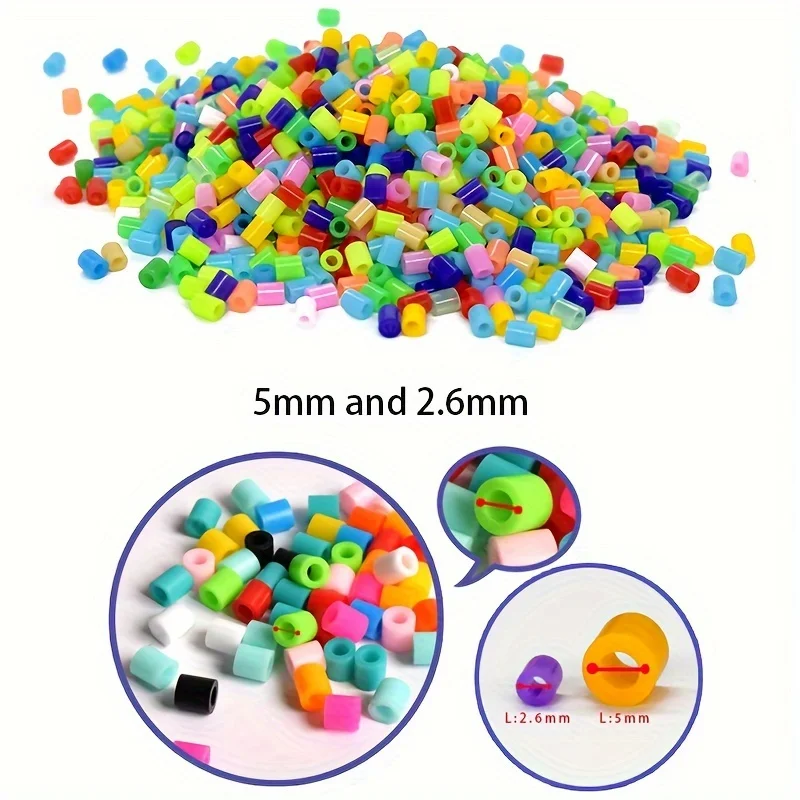 Cuentas de fusión de 2,6mm y 4500 piezas para niños, 10 colores, rompecabezas Pixel Art, cuentas Hama, rompecabezas 3D, regalo hecho a mano, cuentas