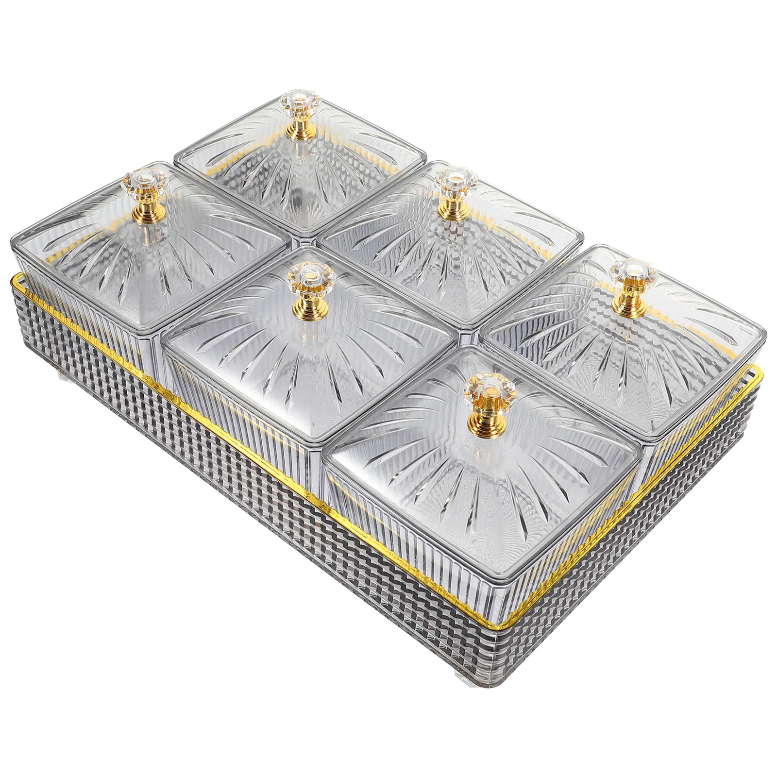 

Snack Plate Platter Nuts Serving Dishes Lids Candy Tray Multifunctional Kitchen Bowl Food Container Dry Fruit Holder Party Home