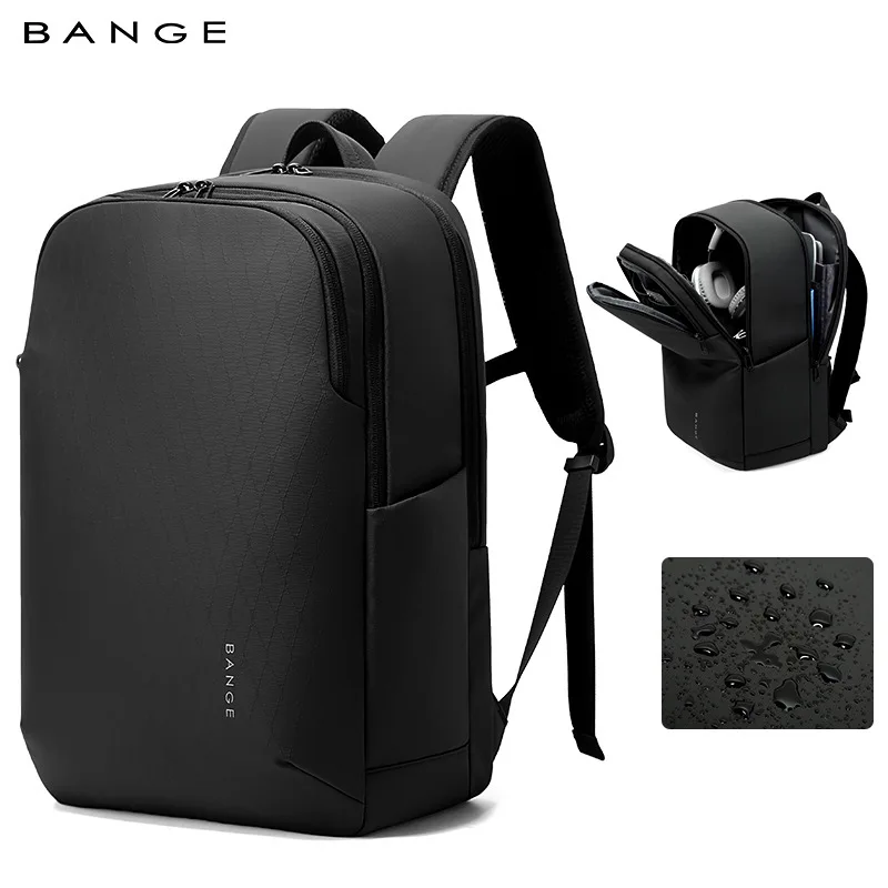 

BANGE Casual Multi-Pockets Big Capacity Daily 15.6inch Laptop Light Waterproof For Business Trip Roomy Men Backpack with YKK
