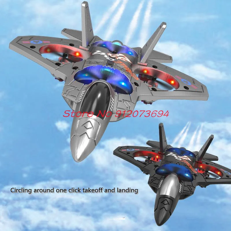 Outdoor 360 ° Stunt Rotation RC Fighter Model 2.4G EPP LED Lighting One Key Take Off Smart Hover Rmote Control Plane Aircraft