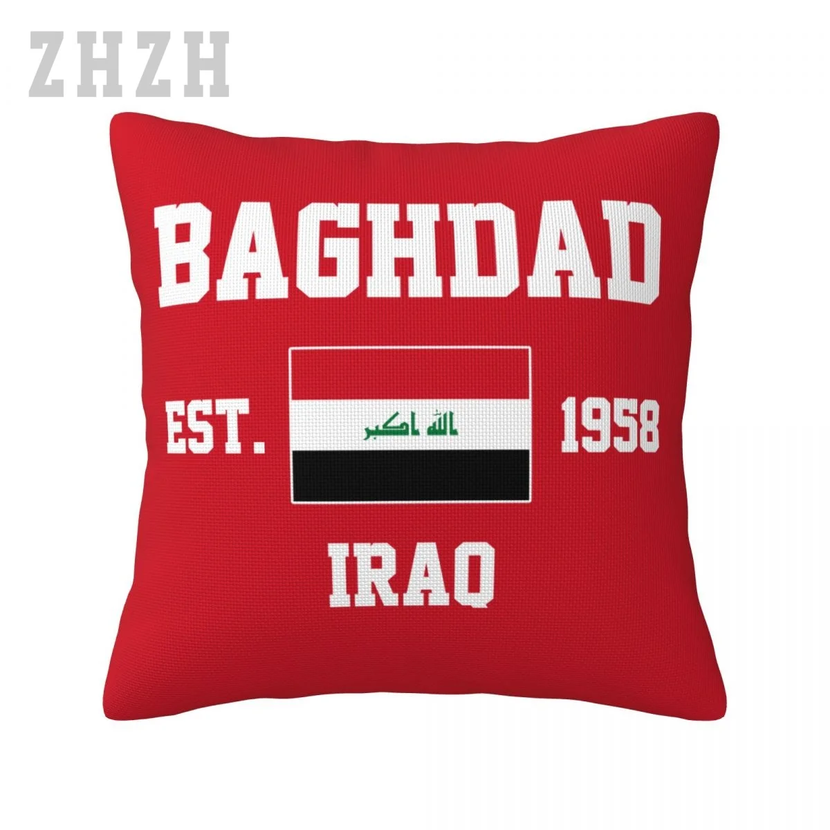 Linen Pillowcases Iraq EST.1958 Baghdad Capital Throw Pillow Cover Family Home Decor Sofa Car Waist Cushion