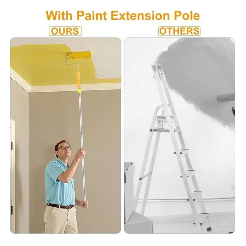 ABJN-Paint Roller Kit Paint Roller Set With Pole Paint Tray Liners view 2
