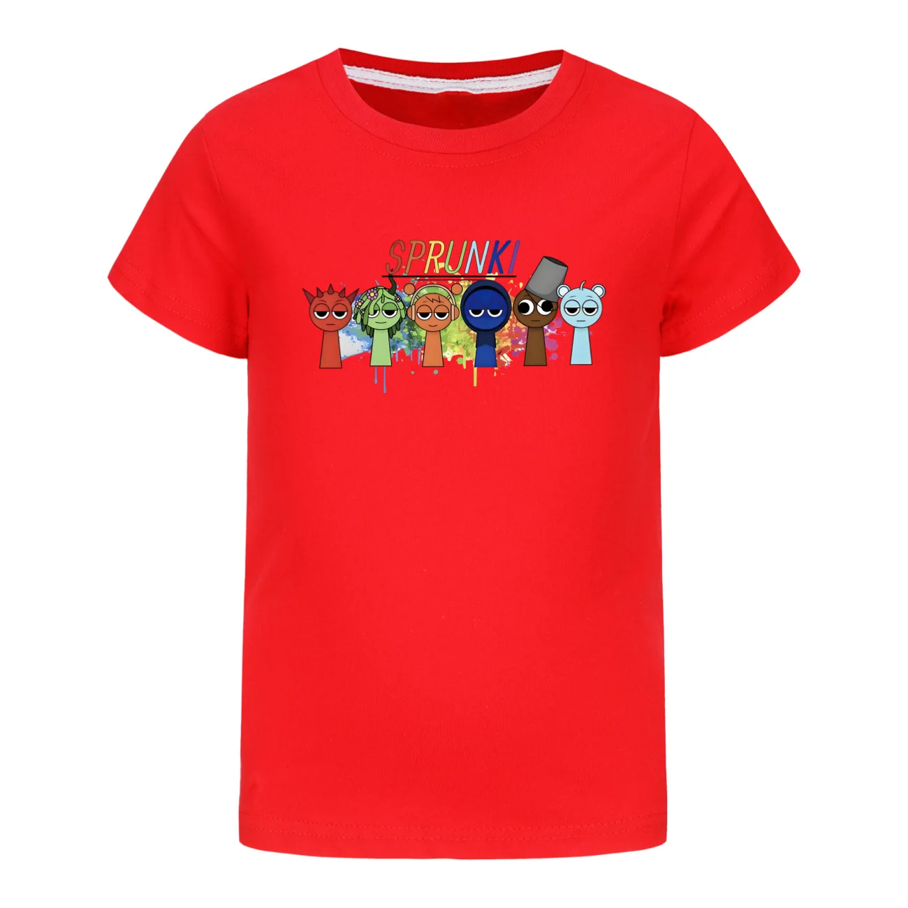 T-shirt à Manches Courtes avec Motif de Dessin Animé pour Enfant Fille et Garçon, Vêtement Décontracté avec Motif de Jeu Incredibox, Sprunki, 3996