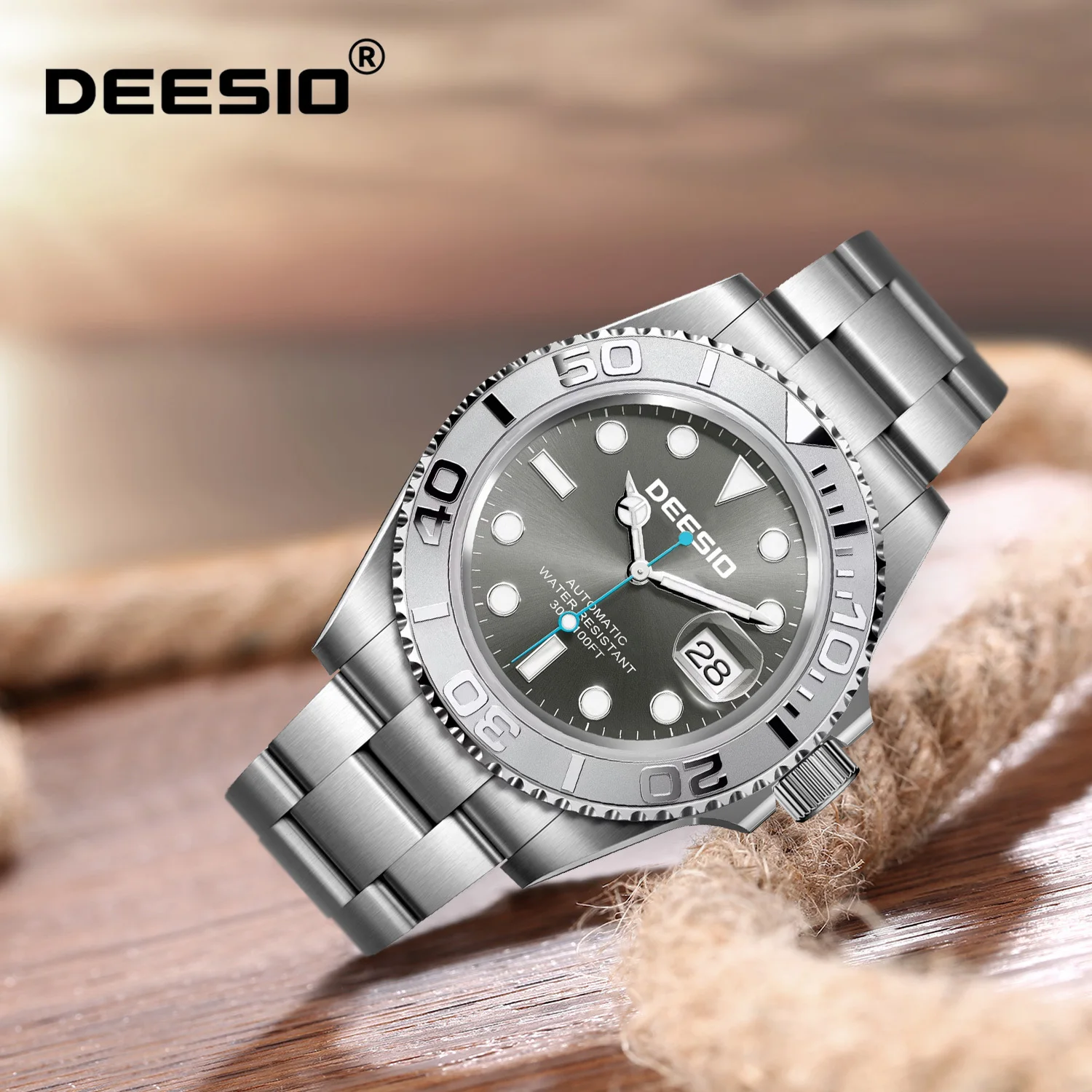 Deesio Automatic Mechanical Watch for Men Business Dress Luminous Hands Waterproof 30M Gift for Boyfriend Him Christmas Birthday
