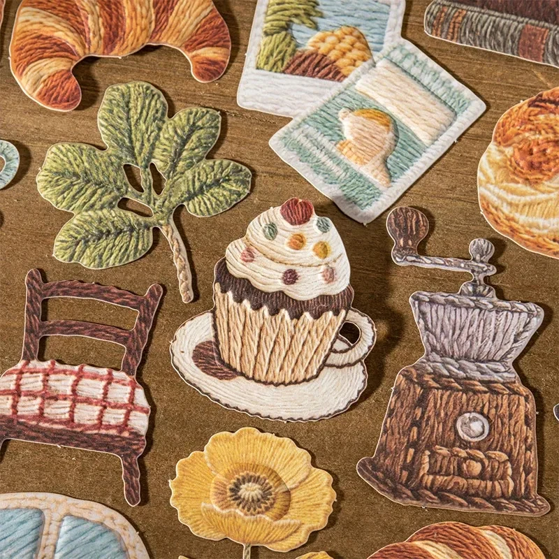 30pcs Creative Embossed Sweet Little Things Stickers for Card Photo Frame Decor Scrapbook Collage Handmade Materials