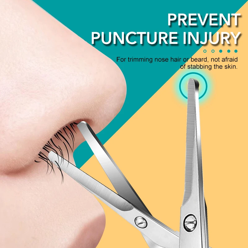 1Pc Forbici per il naso Prodotti di bellezza Strumento per il trucco Rimozione dei peli Cuticole per unghie Forbici a punta tonda Forbici per capelli del naso per la salute sicura