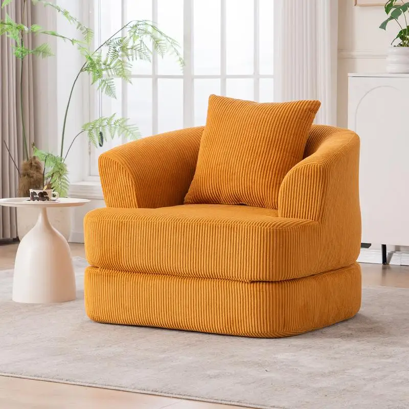 Yellow Foldable Single Recliner Seat Chair