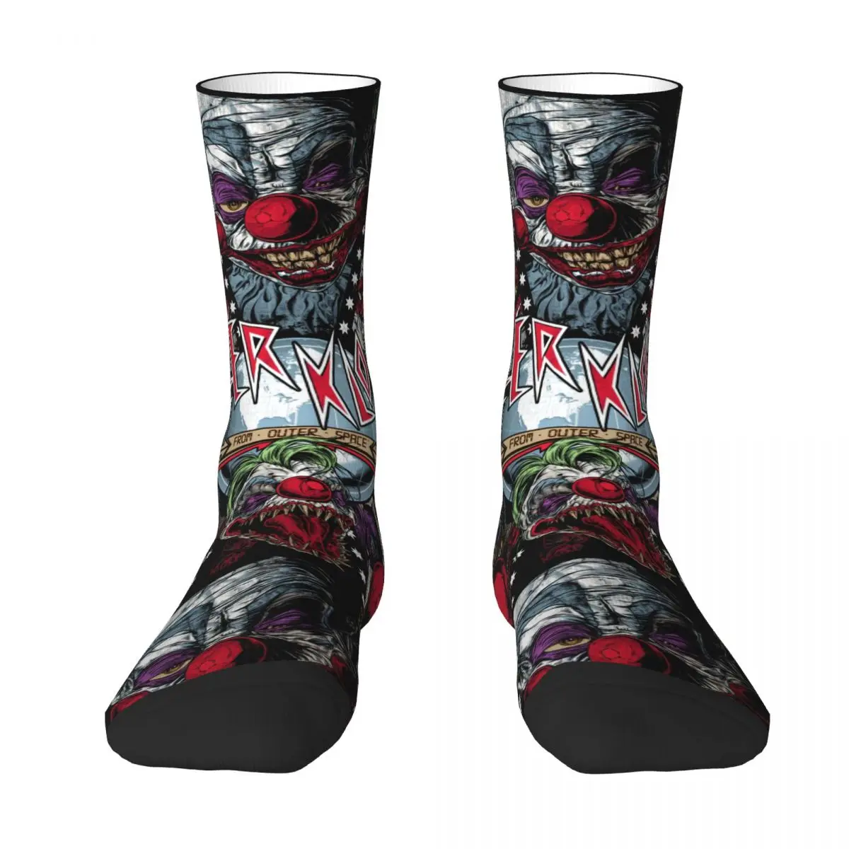 Killer Klowns From Outer Space Horror Film Men Women Round neck Socks Outdoor Novelty Spring Summer Autumn Winter Stockings Gift