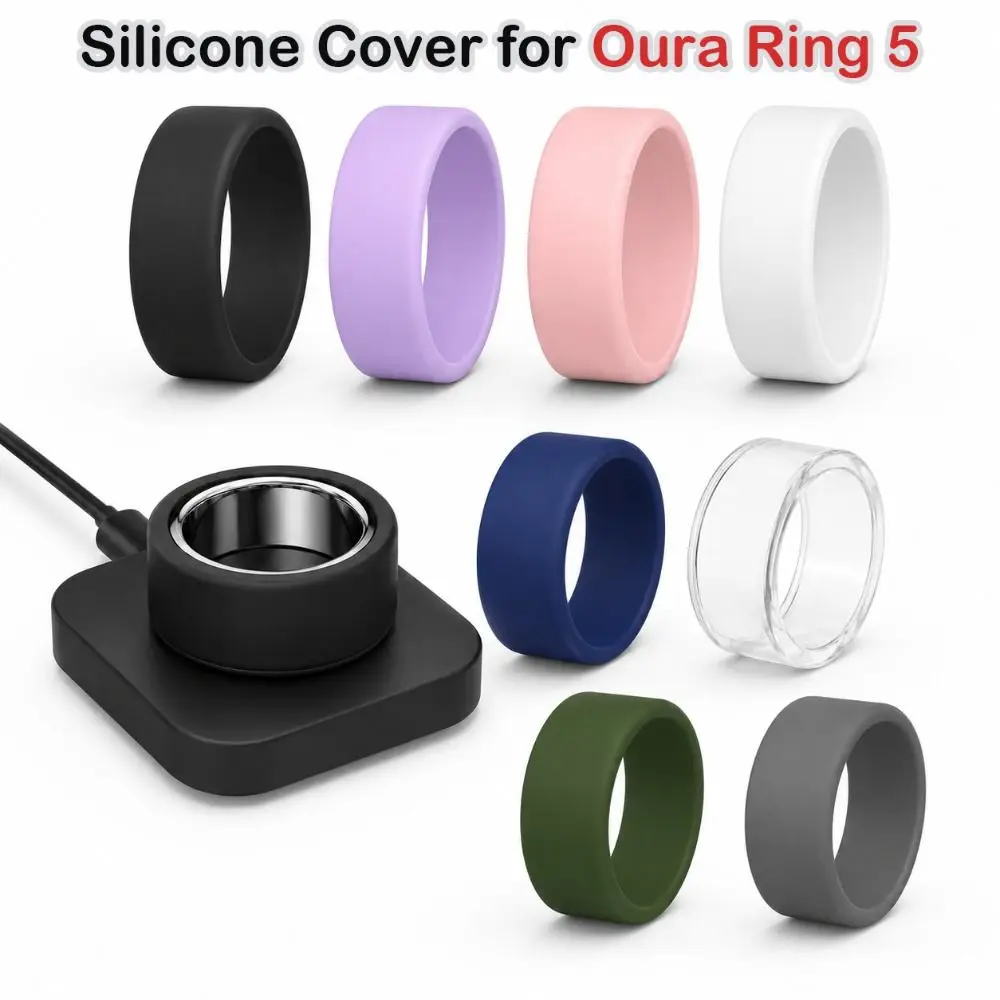 Soft Silicone Cover Scratch Resistant Accessories Protector Elastic Protective Case for Oura Ring 5 Working Out Smart Ring