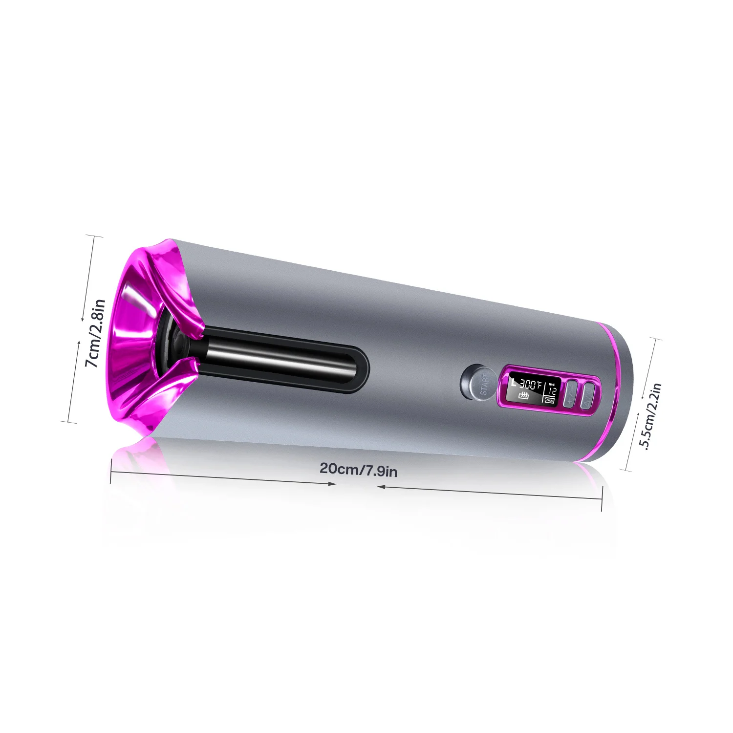 Pengeriting Rambut Tanpa Kabel Profesional Pengeriting Rambut Otomatis Pengeriting Rambut Otomatis Pengeriting Rambut Putar Dapat Diisi Ulang USB Tampilan LCD Nirkabel