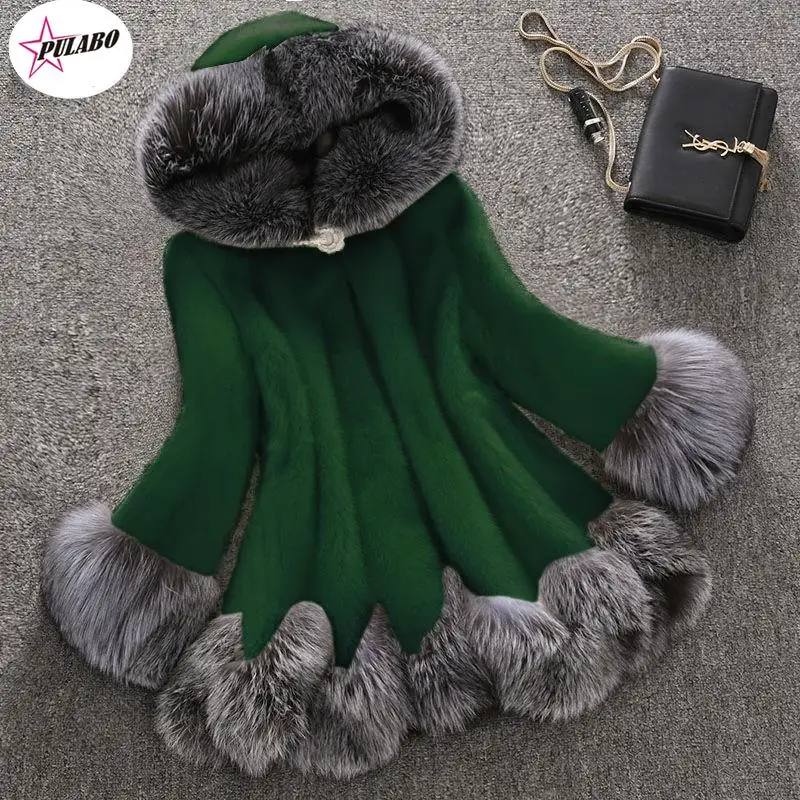 10XL Fashion Fox Real Fur Coat Thick Warm Fox Womens Coats PULABO Winter Whole Skin Natural Fur Elegant Jacket Costume