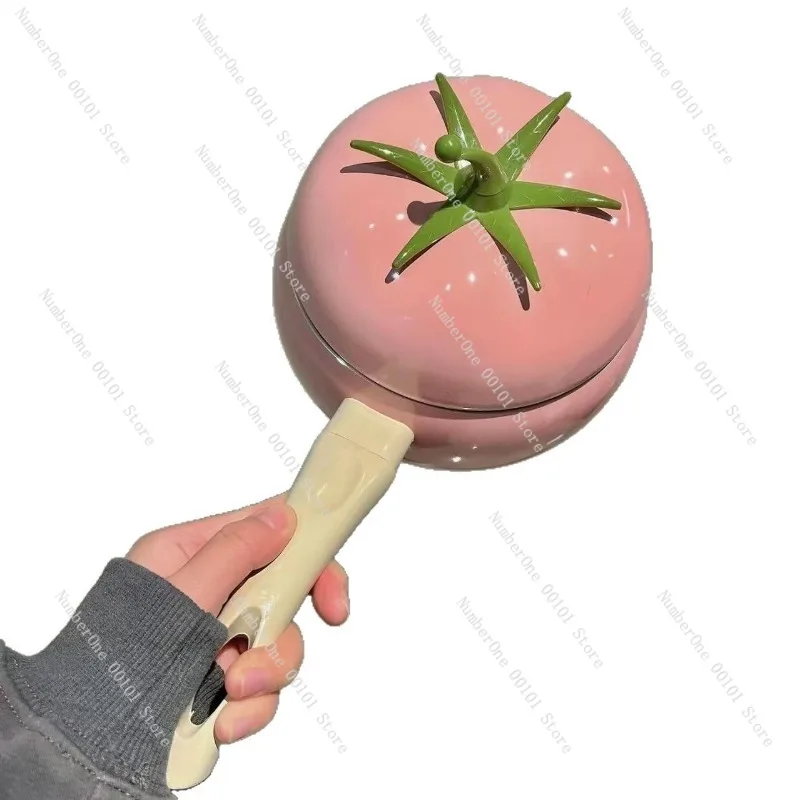 Olla para cocinar tomate, bonita olla para leche con superficie antiadherente, olla para fideos instantáneas creativa para uso doméstico, perfecta para comidas rápidas