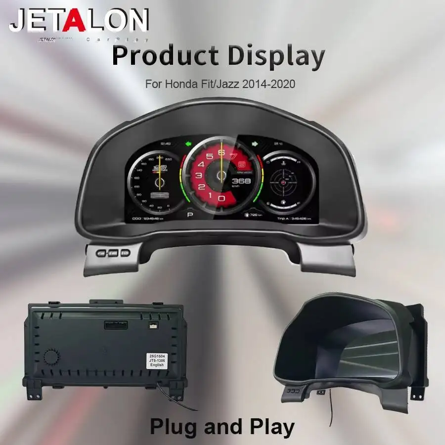 12.3 "لينكس سيارة LCD لوحة العدادات الرقمية العنقودية لهوندا صالح جاز 2014-2020 عداد السرعة لوحة القيادة شاشة قمرة القيادة الافتراضية