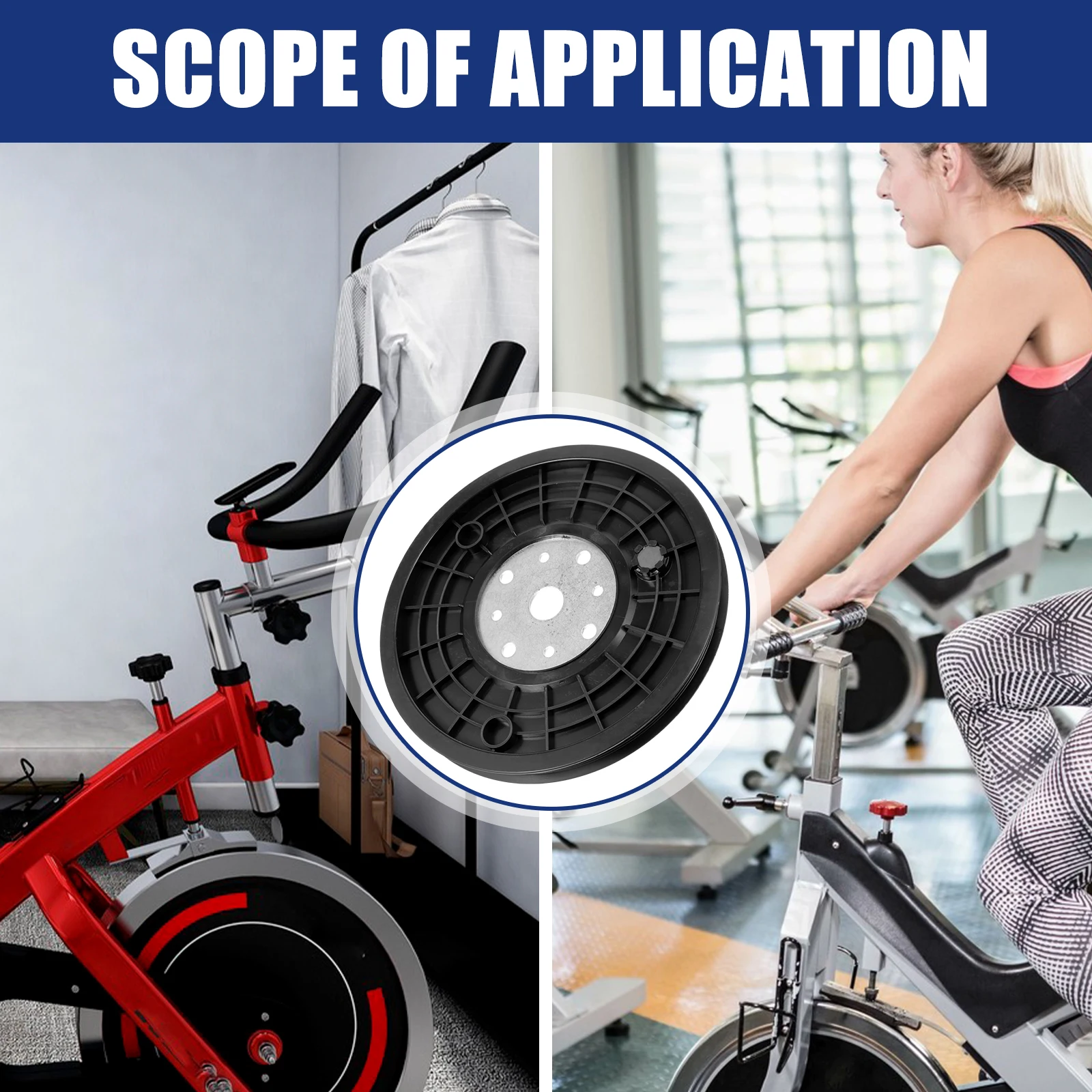 

Belt Drive Plate Fitness Bike Part High Density ABS Smooth Transfer Save Energy Efficient Installation Cycling Turntable