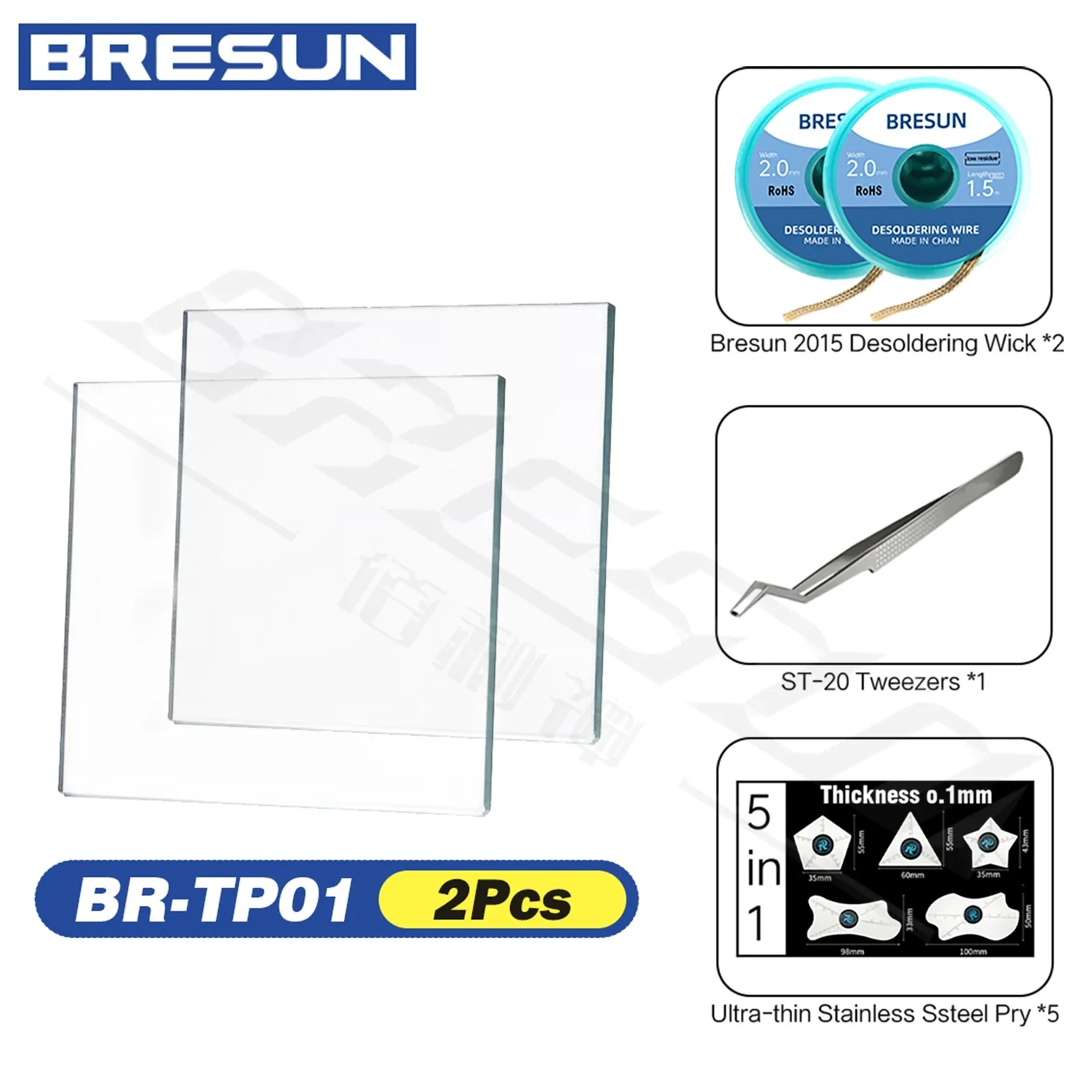 Bresun TP01 Explosionsgeschützte Hartglasdichtung 2 Stück Verhindert Lötkugel-Berst für BGA-Reballing Stahlgitter-Schutz Telefon R – Detail 9