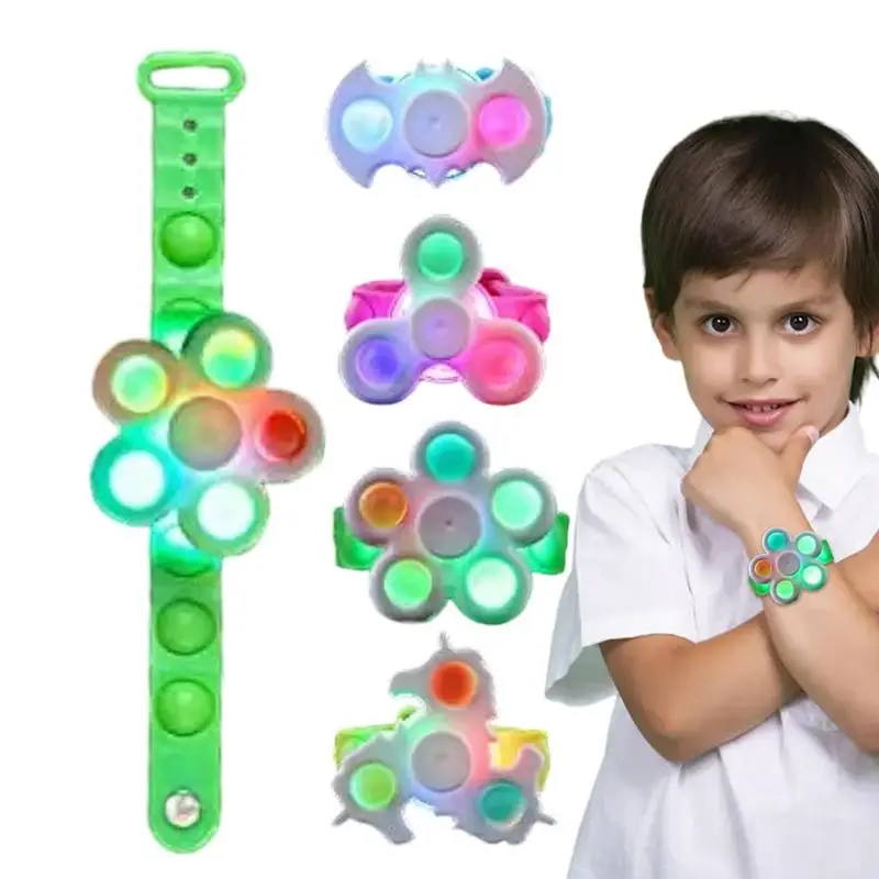 

Light Up Spinner Bracelet Glowing Spinner Wristband For Girls Creative Goodie Bag Stuffers Sensory Glowing Spinner Bracelets For